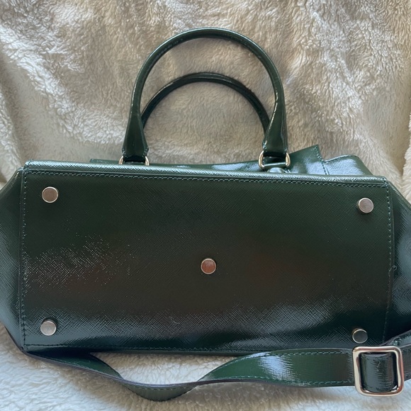 ABRO Saffiano Satchel Crossbody Leather Purse Green - Picture 7 of 14